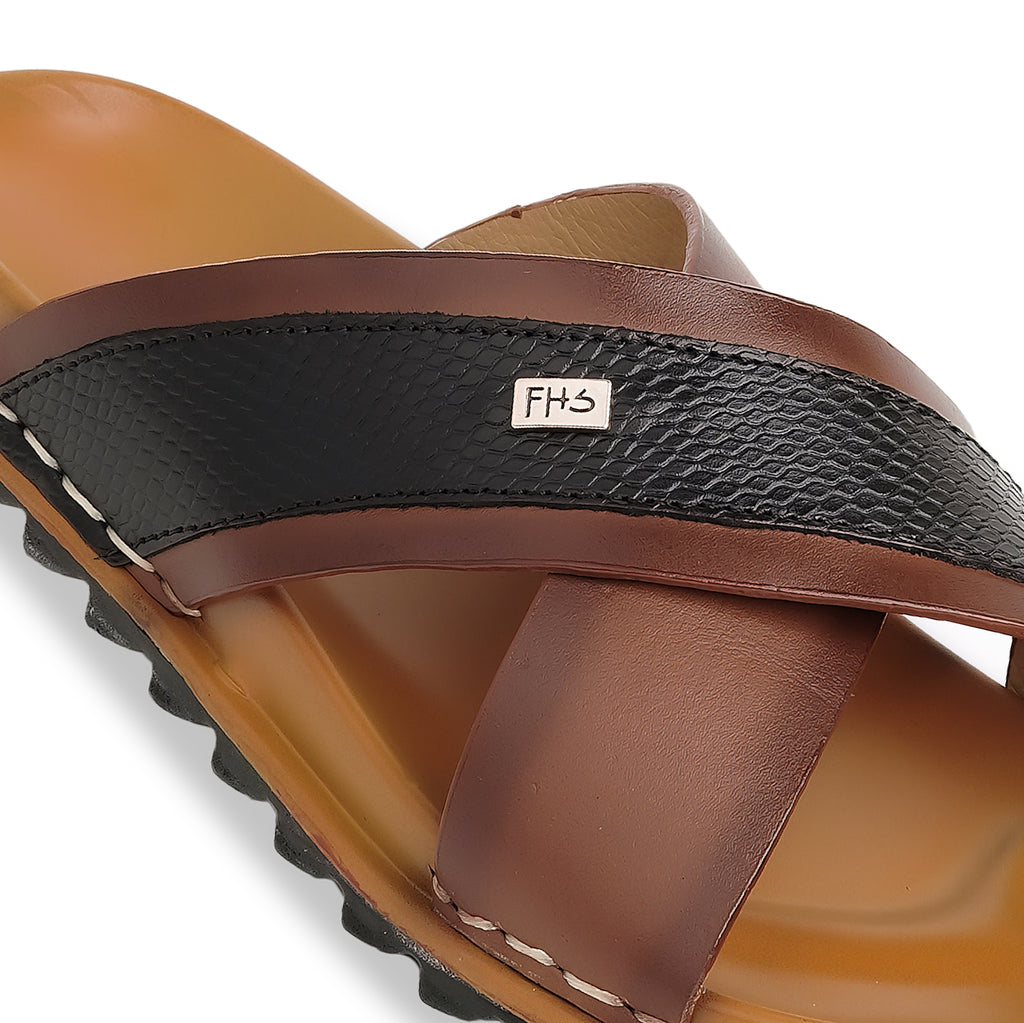 Classic Comfort Leather Slippers - Brown