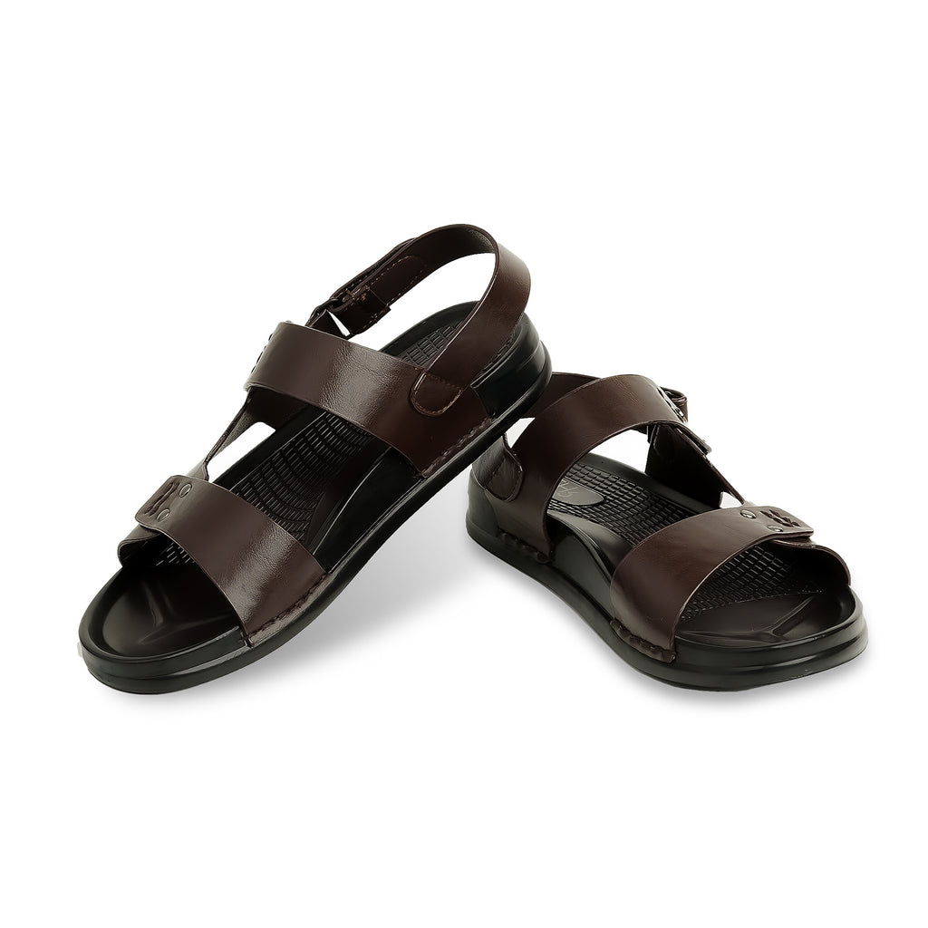 Signature Microfibre Sandals - Brown