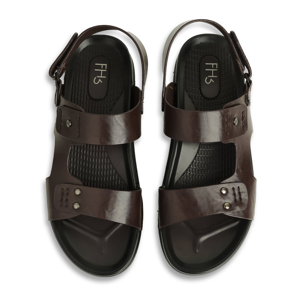 Signature Microfibre Sandals - Brown