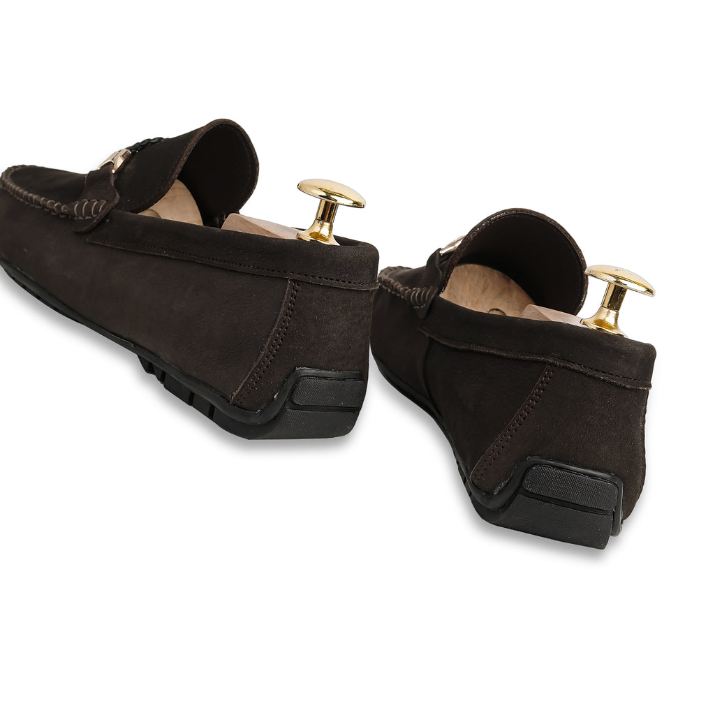 Twisted Rope Nubuck Moccasins - Brown