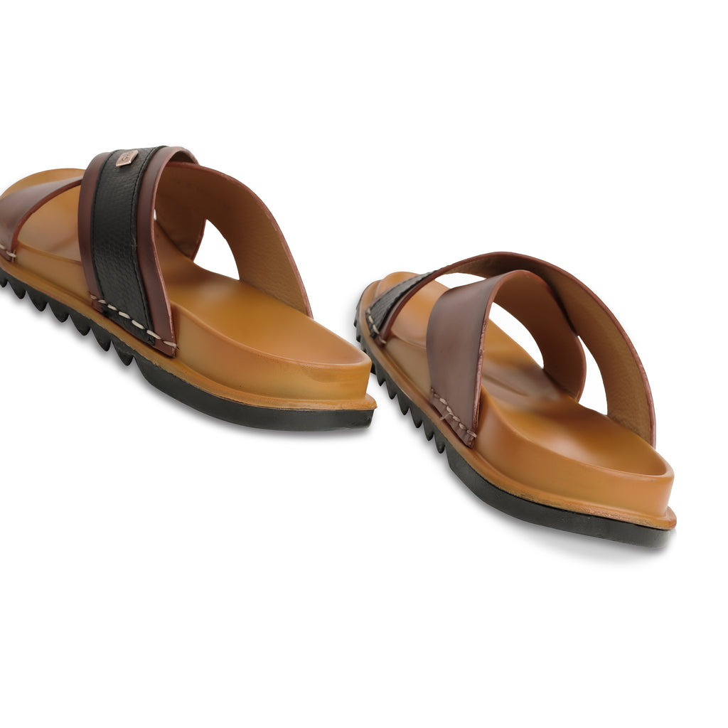 Classic Comfort Leather Slippers - Brown