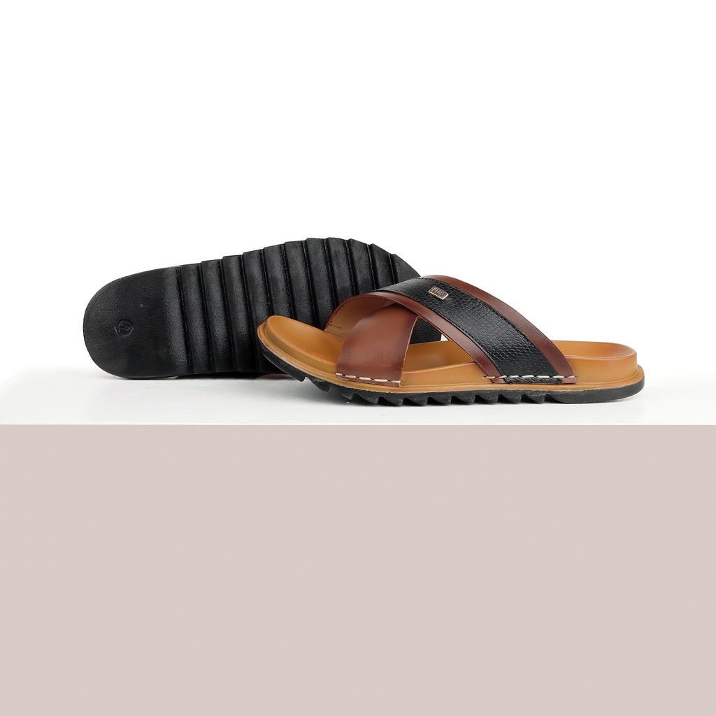 Classic Comfort Leather Slippers - Brown