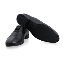 Load image into Gallery viewer, Grain leather Panelled Oxfords-Black