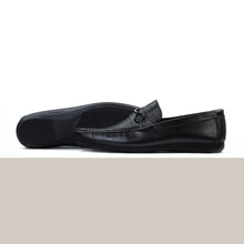 Load image into Gallery viewer, Metallic Twisted Buckled Moccasins - Black