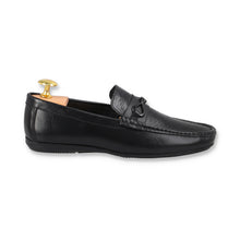 Load image into Gallery viewer, Metallic Twisted Buckled Moccasins - Black