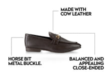 Load image into Gallery viewer, Golden Buckled Loafers-Dark Brown