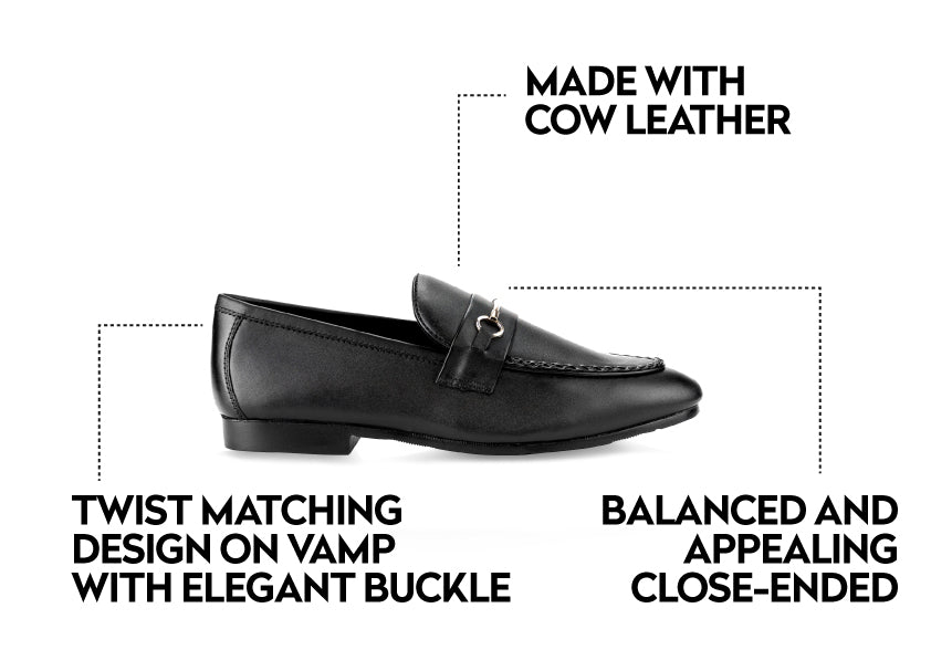 Round Braided Loafers-Black