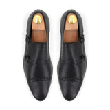 Double Monk Strap Loafers - Black