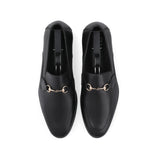 Sleek Golden Buckled Loafers