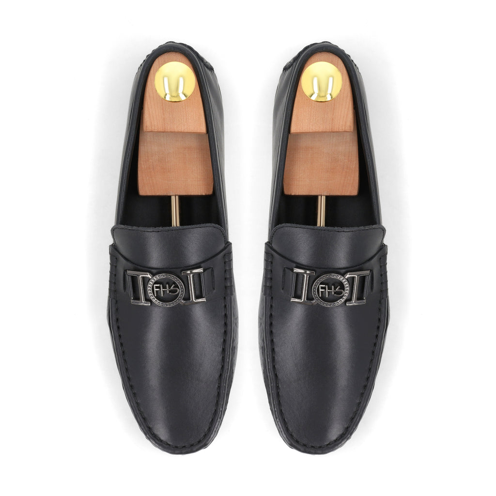 FHS Logo Buckled Moccasins - Black
