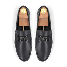Load image into Gallery viewer, FHS Logo Buckled Moccasins - Black
