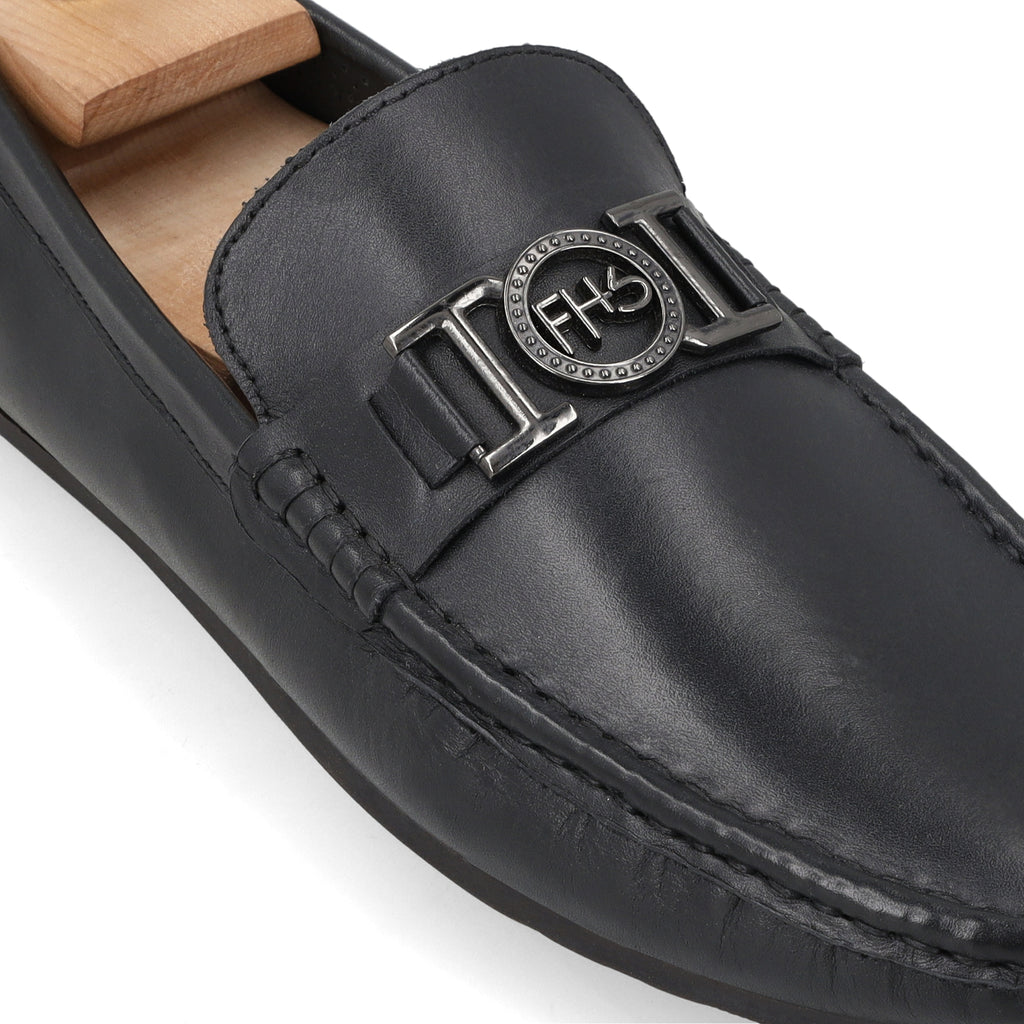 FHS Logo Buckled Moccasins - Black