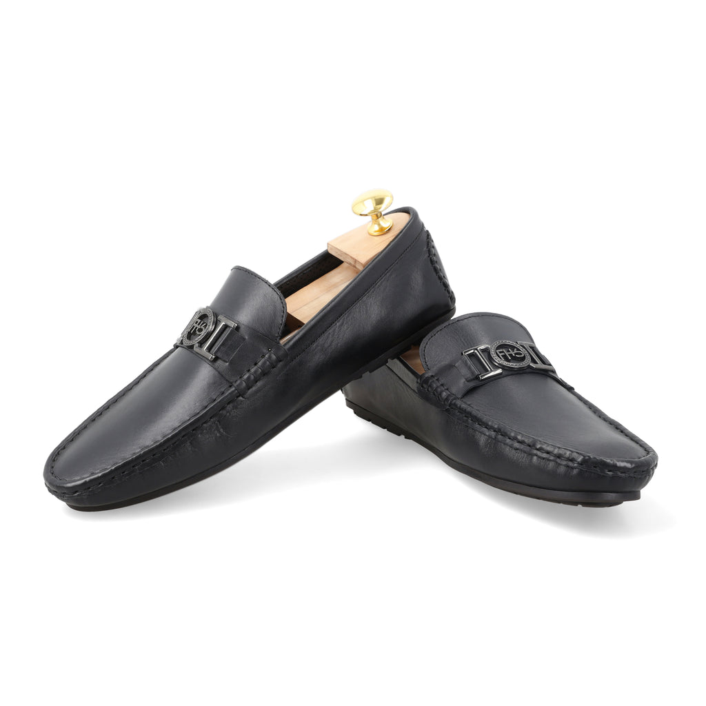 FHS Logo Buckled Moccasins - Black
