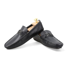 Load image into Gallery viewer, FHS Logo Buckled Moccasins - Black