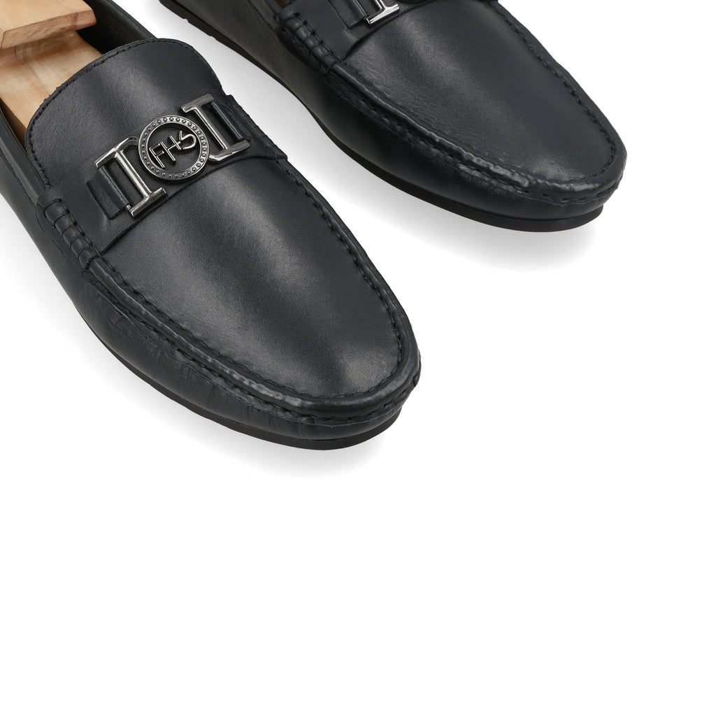 FHS Logo Buckled Moccasins - Black