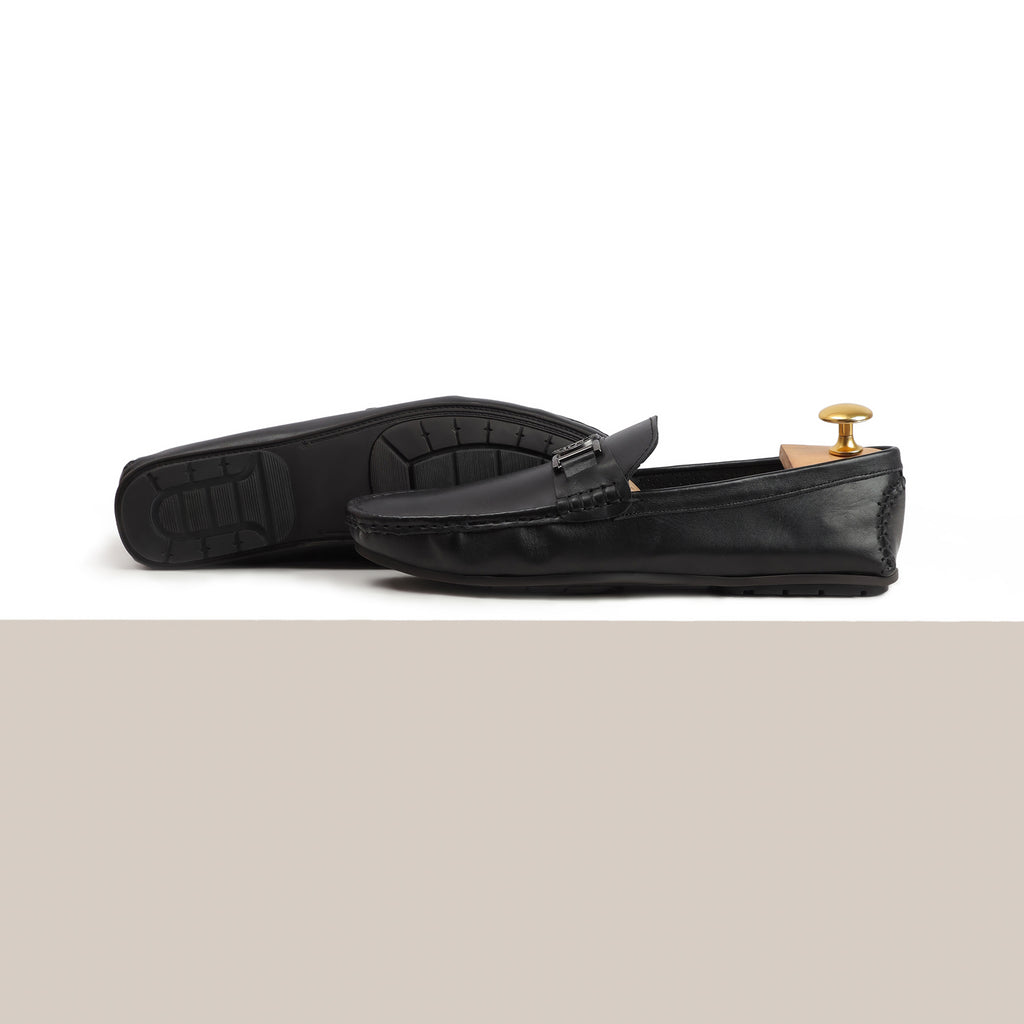 FHS Logo Buckled Moccasins - Black