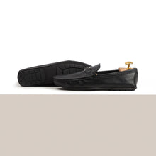 Load image into Gallery viewer, FHS Logo Buckled Moccasins - Black