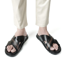 Load image into Gallery viewer, Classic Comfort Leather Slippers - Black