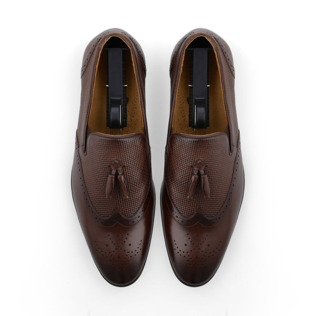 Unique Tassel Brogue Loafers-Brown