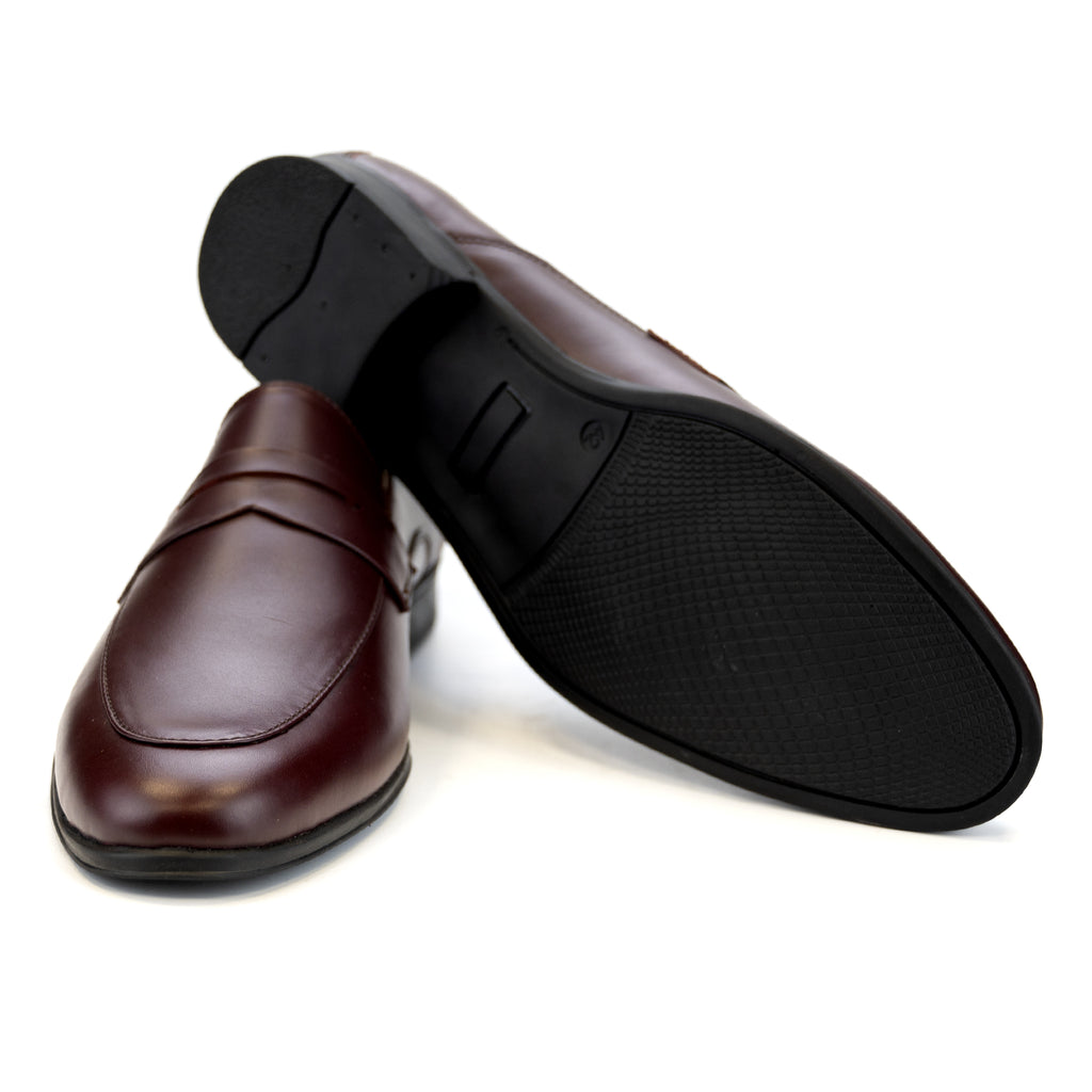 Dual Tone Leather Loafer - Maroon