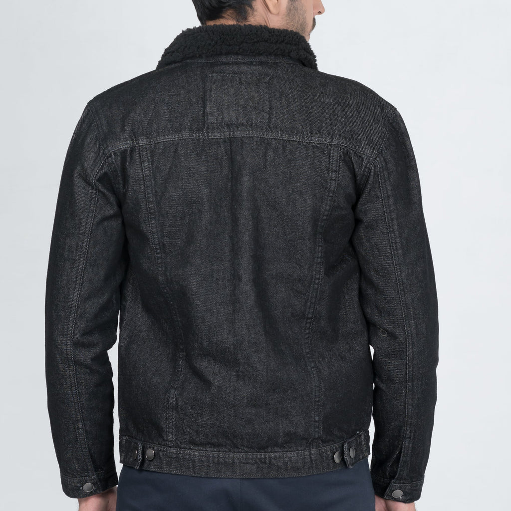Black Denim Sherpa Jacket - FHS Official