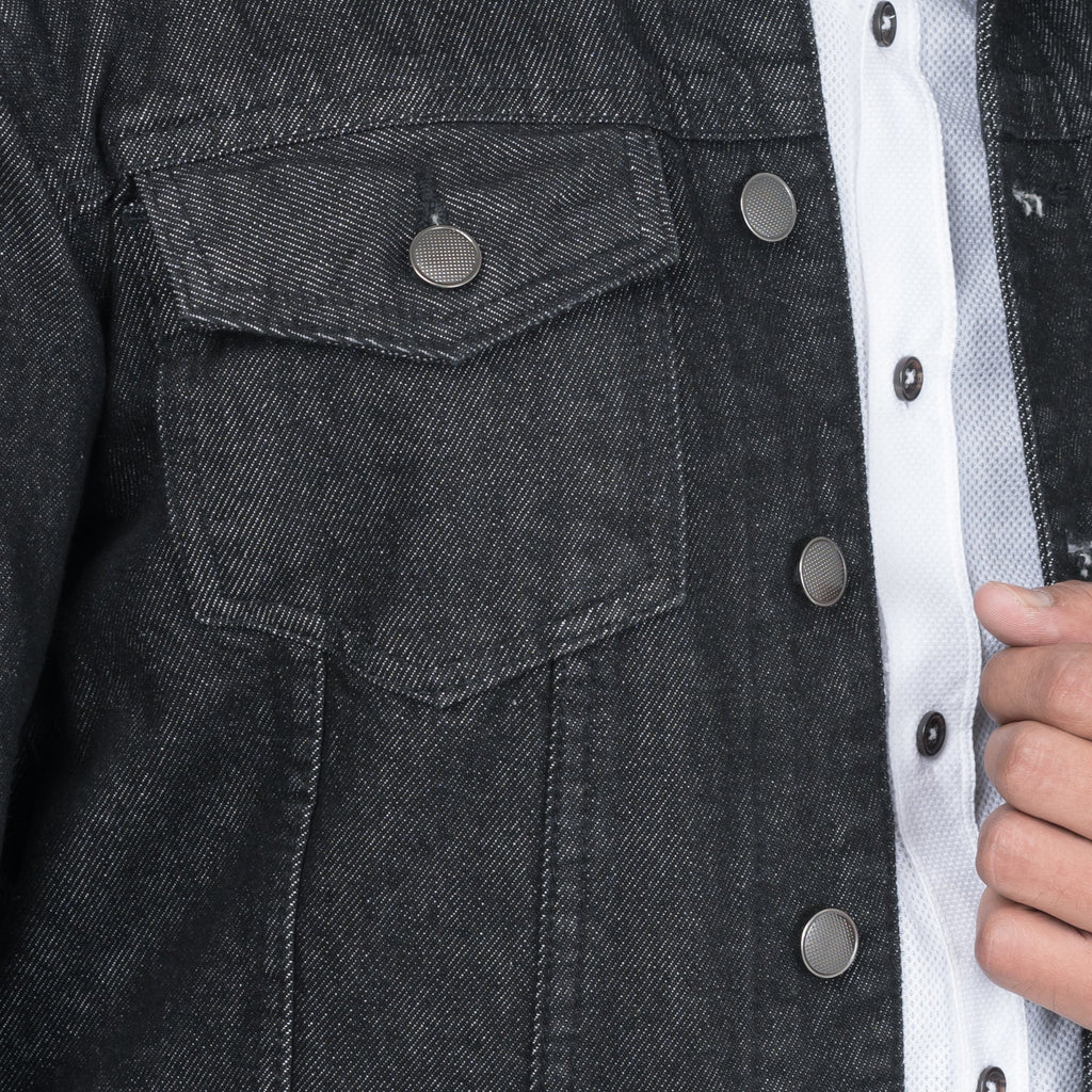 Black Denim Sherpa Jacket - FHS Official