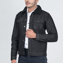 Load image into Gallery viewer, Black Denim Sherpa Jacket - FHS Official