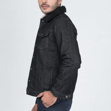 Load image into Gallery viewer, Black Denim Sherpa Jacket - FHS Official