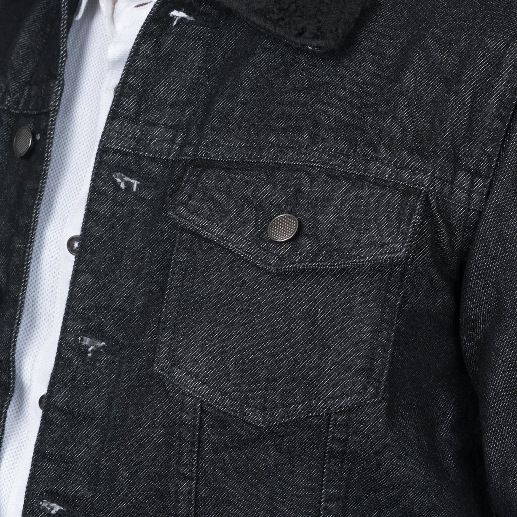 Black Denim Sherpa Jacket - FHS Official