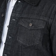 Load image into Gallery viewer, Black Denim Sherpa Jacket - FHS Official