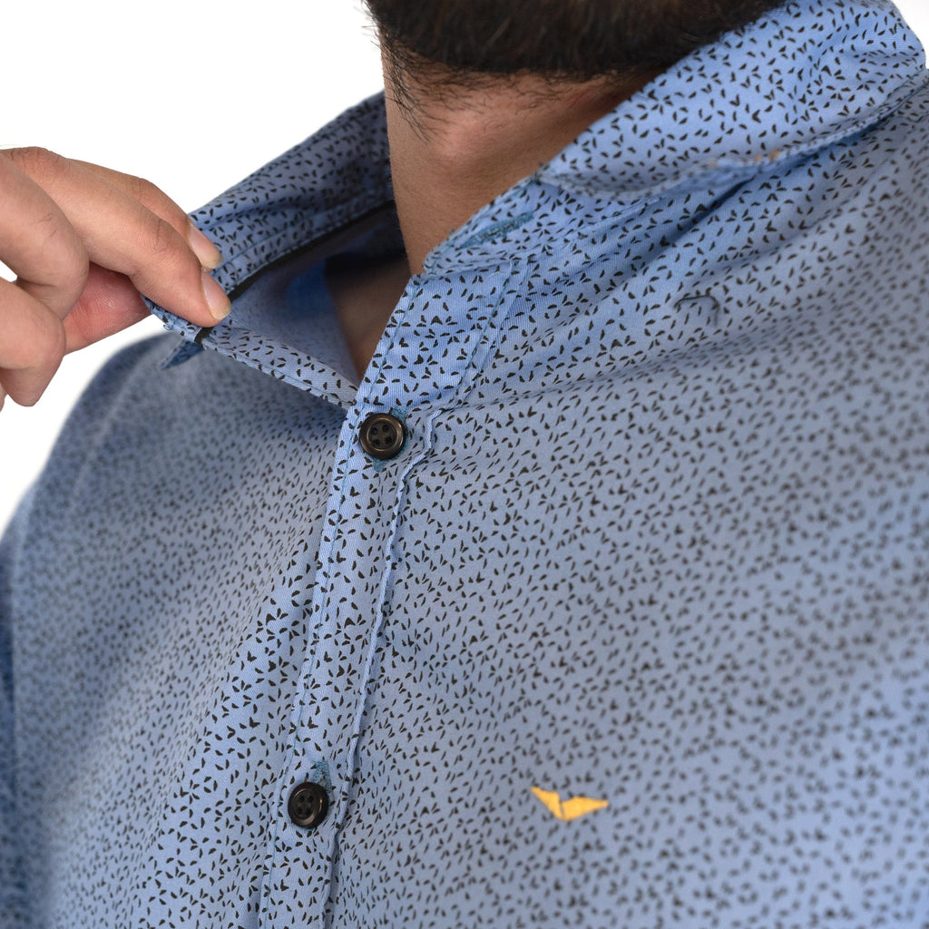 Blue Spotted Print Casual Shirt - FHS Official