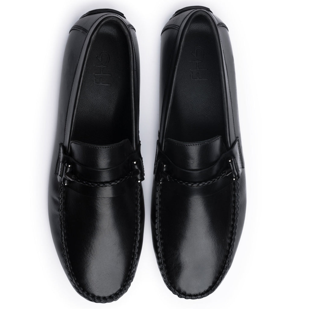 Horse Bit Buckle Moccasin - Black - FHS Official