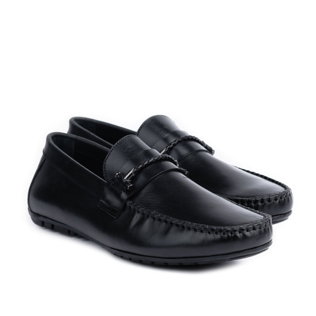 Horse Bit Buckle Moccasin - Black - FHS Official