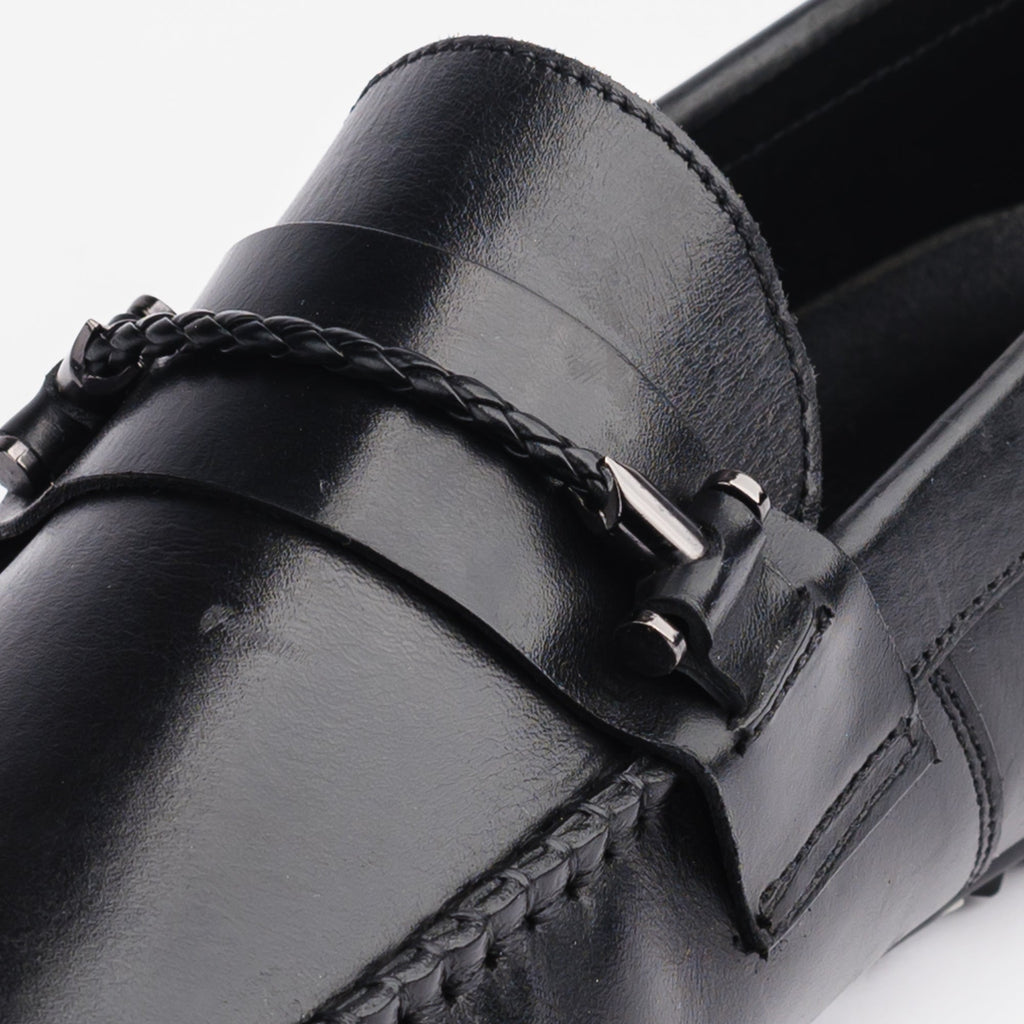 Horse Bit Buckle Moccasin - Black - FHS Official