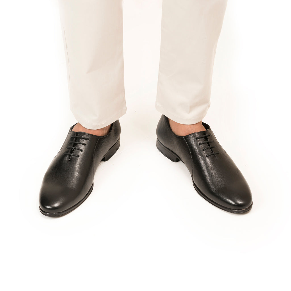 Buffalo Leather Oxfords - Black