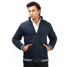 Load image into Gallery viewer, Contrast Ribbed Jacket-Navy