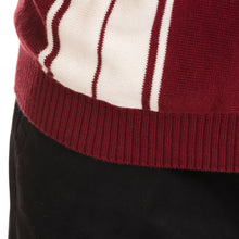 Load image into Gallery viewer, Knitted Striped Polo - Maroon/White