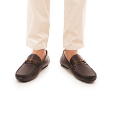 Load image into Gallery viewer, Handcrafted Two-Tone Leather Moccasins - Brown
