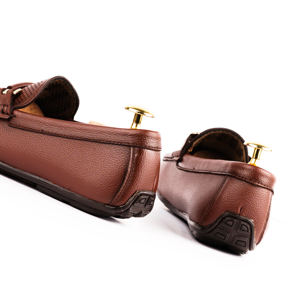 Perforated Driver Moccasins-Tan