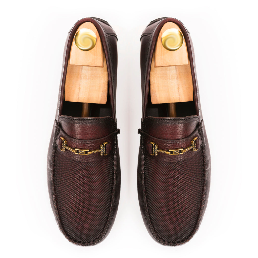 Handcrafted Two-Tone Leather Moccasins - Brown
