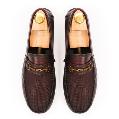 Handcrafted Two-Tone Leather Moccasins - Brown