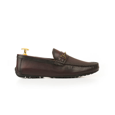 Handcrafted Two-Tone Leather Moccasins - Brown