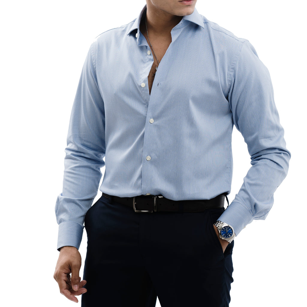 Pin-striped Blue/White Formal Shirt