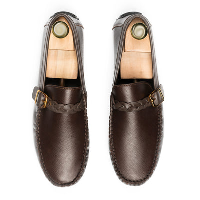 Saffiano Moccasins - Brown