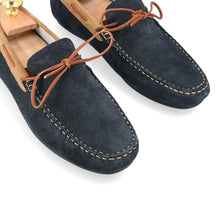 Load image into Gallery viewer, Laced Suede Moccasins - Navy