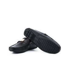 Load image into Gallery viewer, Crocodile Strapped Moccasins-Black