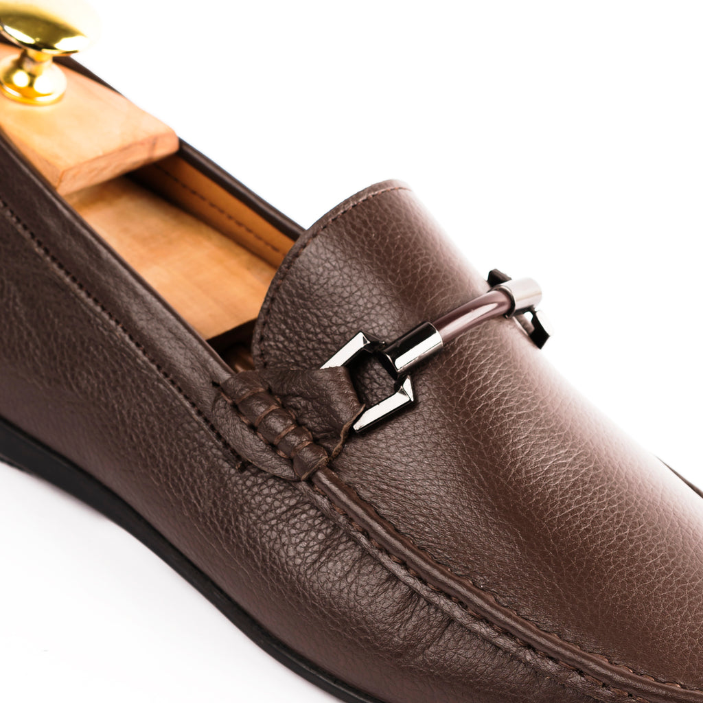 Classic Buckled Moccasins - Brown