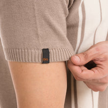 Load image into Gallery viewer, Knitted Striped Polo - Beige/White
