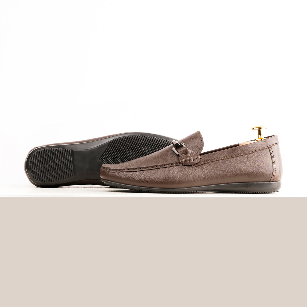 Classic Buckled Moccasins - Brown