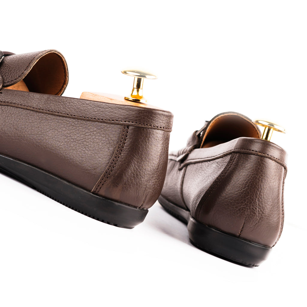 Classic Buckled Moccasins - Brown